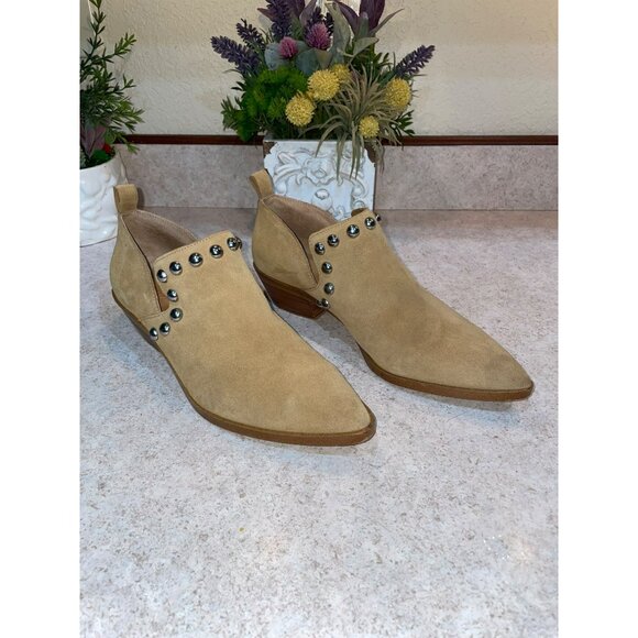 Rebecca Minkoff Womens Suede Studded Ankle Boots Size 7.5 Low Heel Western Style - Picture 7 of 8